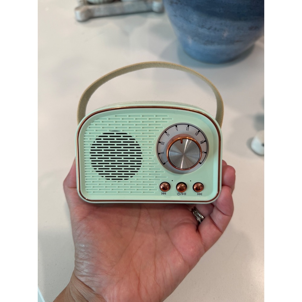 Mini Retro Mint Green Bluetooth Speaker Portable Vintage Style